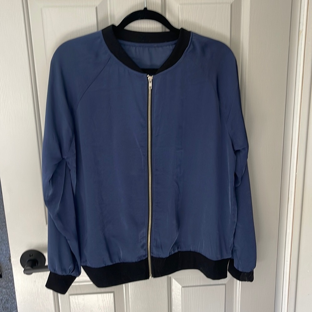 Morgan Stewart Silk Bomber jacket Large